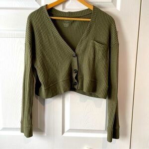 Américain 🇺🇸 eagle 🦅 olive over sized crop cardigan size xtra small